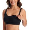 imageMomcozy Nursing Bras for Breastfeeding FB016 Jelly Strip Support Comfort Maternity Bra FullCoverage Seamless Wireless BraBlack