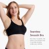 imageMomcozy Nursing Bras for Breastfeeding FB016 Jelly Strip Support Comfort Maternity Bra FullCoverage Seamless Wireless BraBlack
