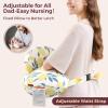imageMomcozy Pioneering Safety Fence Nursing Pillow for Breastfeeding Wider Feeding Pillows for More Support for Mom ampamp Baby Easier Nursing ampamp Hand Free Fit for All Removable Cotton CoverLemon Whisper