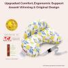 imageMomcozy Pioneering Safety Fence Nursing Pillow for Breastfeeding Wider Feeding Pillows for More Support for Mom ampamp Baby Easier Nursing ampamp Hand Free Fit for All Removable Cotton CoverLemon Whisper