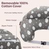 imageMomcozy Pioneering Safety Fence Nursing Pillow for Breastfeeding Wider Feeding Pillows for More Support for Mom ampamp Baby Easier Nursing ampamp Hand Free Fit for All Removable Cotton CoverGrey
