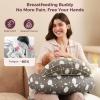 imageMomcozy Pioneering Safety Fence Nursing Pillow for Breastfeeding Wider Feeding Pillows for More Support for Mom ampamp Baby Easier Nursing ampamp Hand Free Fit for All Removable Cotton CoverGrey