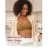 imageMomcozy Seamless Bras for Women Invisible Square Neckline No Underwire Comfort Wireless Everyday Bras Buttery Soft BraletteReef Gold