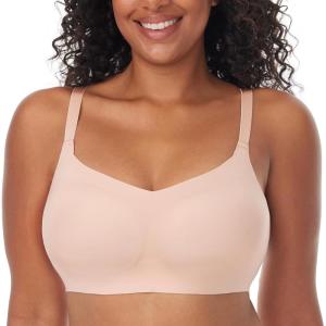 imageMomcozy Seamless Bras for Women Invisible Square Neckline No Underwire Comfort Wireless Everyday Bras Buttery Soft BraletteOyster Pink