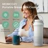 imageMomcozy 22oz Portable Breast Milk Cooler for Outdoor Life Saver with 360 Total Cooling for 24 Hours Larger Capacity Travel Breastmilk Chiller with 2pcs Baby Bottles for Breastmilk Storage GreenCream