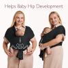 imageMomcozy Adjustable Buckle Baby Wrap Carrier Cooling AirMesh Easy to Wear Baby Carrier Sling Baby Carriers Newborn to Toddler 835lbs Suit for Waist 3047inch Regular Grey GreenAirMeshBlack