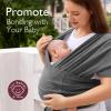 imageMomcozy Adjustable Buckle Baby Wrap Carrier Cooling AirMesh Easy to Wear Baby Carrier Sling Baby Carriers Newborn to Toddler 835lbs Suit for Waist 3047inch Regular Grey GreenDeep Grey