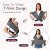 imageMomcozy Adjustable Buckle Baby Wrap Carrier Cooling AirMesh Easy to Wear Baby Carrier Sling Baby Carriers Newborn to Toddler 835lbs Suit for Waist 3047inch Regular Grey GreenDeep Grey