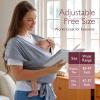 imageMomcozy Adjustable Buckle Baby Wrap Carrier Cooling AirMesh Easy to Wear Baby Carrier Sling Baby Carriers Newborn to Toddler 835lbs Suit for Waist 3047inch Regular Grey GreenGrey