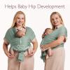 imageMomcozy Adjustable Buckle Baby Wrap Carrier Cooling AirMesh Easy to Wear Baby Carrier Sling Baby Carriers Newborn to Toddler 835lbs Suit for Waist 3047inch Regular Grey GreenAirMeshGrey Green