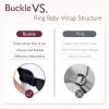 imageMomcozy Adjustable Buckle Baby Wrap Carrier Cooling AirMesh Easy to Wear Baby Carrier Sling Baby Carriers Newborn to Toddler 835lbs Suit for Waist 3047inch Regular Grey GreenDeep Black