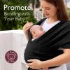 imageMomcozy Adjustable Buckle Baby Wrap Carrier Cooling AirMesh Easy to Wear Baby Carrier Sling Baby Carriers Newborn to Toddler 835lbs Suit for Waist 3047inch Regular Grey GreenDeep Black