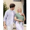 imageMomcozy Adjustable Buckle Baby Wrap Carrier Cooling AirMesh Easy to Wear Baby Carrier Sling Baby Carriers Newborn to Toddler 835lbs Suit for Waist 3047inch Regular Grey GreenAirMeshGrey Green