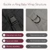 imageMomcozy Adjustable Buckle Baby Wrap Carrier Cooling AirMesh Easy to Wear Baby Carrier Sling Baby Carriers Newborn to Toddler 835lbs Suit for Waist 3047inch Regular Grey GreenAirMeshBlack