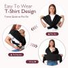 imageMomcozy Adjustable Buckle Baby Wrap Carrier Cooling AirMesh Easy to Wear Baby Carrier Sling Baby Carriers Newborn to Toddler 835lbs Suit for Waist 3047inch Regular Grey GreenDeep Black