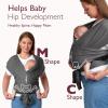 imageMomcozy Adjustable Buckle Baby Wrap Carrier Cooling AirMesh Easy to Wear Baby Carrier Sling Baby Carriers Newborn to Toddler 835lbs Suit for Waist 3047inch Regular Grey GreenDeep Grey