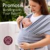 imageMomcozy Adjustable Buckle Baby Wrap Carrier Cooling AirMesh Easy to Wear Baby Carrier Sling Baby Carriers Newborn to Toddler 835lbs Suit for Waist 3047inch Regular Grey GreenGrey