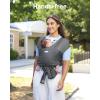 imageMomcozy Baby Carrier AirMesh  The Perfect Summer Water Sling for Newborns to Toddler 835 lbs  Cooling Breathable and Lightweight Baby Wrap Nice for Summer Pool Beach Swimming Charcoal GrayAir MeshBlue Gray