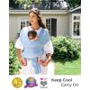 imageMomcozy Baby Carrier AirMesh  The Perfect Summer Water Sling for Newborns to Toddler 835 lbs  Cooling Breathable and Lightweight Baby Wrap Nice for Summer Pool Beach Swimming Charcoal GrayAir MeshLight Blue