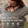 imageMomcozy Baby Carrier AirMesh  The Perfect Summer Water Sling for Newborns to Toddler 835 lbs  Cooling Breathable and Lightweight Baby Wrap Nice for Summer Pool Beach Swimming Charcoal GrayBrown