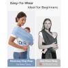 imageMomcozy Baby Carrier AirMesh  The Perfect Summer Water Sling for Newborns to Toddler 835 lbs  Cooling Breathable and Lightweight Baby Wrap Nice for Summer Pool Beach Swimming Charcoal GrayAir MeshLight Blue