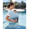 imageMomcozy Baby Carrier AirMesh  The Perfect Summer Water Sling for Newborns to Toddler 835 lbs  Cooling Breathable and Lightweight Baby Wrap Nice for Summer Pool Beach Swimming Charcoal GrayAir MeshLight Blue