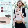 imageMomcozy Baby Carrier with Hip Seat 2in1 ForwardFacing Carry for Active Babies Detachable HandsFree Carrier up to 44lbs Breathable Infant Carrier Fits Waist Sizes up to 45 Inches AirMesh GreyAir MeshPink