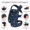 imageMomcozy Baby Carrier with Natural Cotton Linen Built to Last Ergonomic Design Lightweight and Comfortable HandsFree for MomsampampDads Brown CheckerboardCottonStarry Night