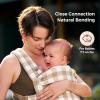 imageMomcozy Baby Carrier with Natural Cotton Linen Built to Last Ergonomic Design Lightweight and Comfortable HandsFree for MomsampampDads Brown CheckerboardCotton LinenBrown Checkerboard