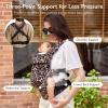 imageMomcozy Baby Carrier with Natural Cotton Linen Built to Last Ergonomic Design Lightweight and Comfortable HandsFree for MomsampampDads Brown CheckerboardCottonLeopard