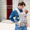 imageMomcozy Baby Carrier with Natural Cotton Linen Built to Last Ergonomic Design Lightweight and Comfortable HandsFree for MomsampampDads Brown CheckerboardCotton LinenSlate Checkerboard