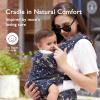 imageMomcozy Baby Carrier with Natural Cotton Linen Built to Last Ergonomic Design Lightweight and Comfortable HandsFree for MomsampampDads Brown CheckerboardCottonStarry Night