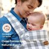 imageMomcozy Baby Carrier with Natural Cotton Linen Built to Last Ergonomic Design Lightweight and Comfortable HandsFree for MomsampampDads Brown CheckerboardCotton LinenSlate Checkerboard