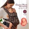 imageMomcozy Baby Carrier with Natural Cotton Linen Built to Last Ergonomic Design Lightweight and Comfortable HandsFree for MomsampampDads Brown CheckerboardCottonLeopard