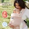 imageMomcozy Baby Carrier with Natural Cotton Linen Built to Last Ergonomic Design Lightweight and Comfortable HandsFree for MomsampampDads Brown CheckerboardAir MeshPink