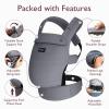 imageMomcozy Baby Carrier with Natural Cotton Linen Built to Last Ergonomic Design Lightweight and Comfortable HandsFree for MomsampampDads Brown CheckerboardCottonGrey