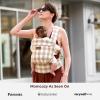 imageMomcozy Baby Carrier with Natural Cotton Linen Built to Last Ergonomic Design Lightweight and Comfortable HandsFree for MomsampampDads Brown CheckerboardCotton LinenBrown Checkerboard