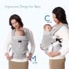 imageMomcozy Baby Carrier with Natural Cotton Linen Built to Last Ergonomic Design Lightweight and Comfortable HandsFree for MomsampampDads Brown CheckerboardAir MeshGrey