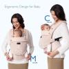 imageMomcozy Baby Carrier with Natural Cotton Linen Built to Last Ergonomic Design Lightweight and Comfortable HandsFree for MomsampampDads Brown CheckerboardAir MeshPink