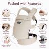 imageMomcozy Baby Carrier with Natural Cotton Linen Built to Last Ergonomic Design Lightweight and Comfortable HandsFree for MomsampampDads Brown CheckerboardCottonKhaki