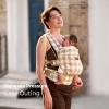 imageMomcozy Baby Carrier with Natural Cotton Linen Built to Last Ergonomic Design Lightweight and Comfortable HandsFree for MomsampampDads Brown CheckerboardCotton LinenBrown Checkerboard