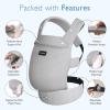 imageMomcozy Baby Carrier with Natural Cotton Linen Built to Last Ergonomic Design Lightweight and Comfortable HandsFree for MomsampampDads Brown CheckerboardAir MeshGrey