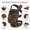 imageMomcozy Baby Carrier with Natural Cotton Linen Built to Last Ergonomic Design Lightweight and Comfortable HandsFree for MomsampampDads Brown CheckerboardCottonLeopard
