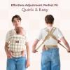 imageMomcozy Baby Carrier with Natural Cotton Linen Built to Last Ergonomic Design Lightweight and Comfortable HandsFree for MomsampampDads Brown CheckerboardCotton LinenBrown Checkerboard