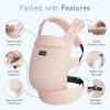 imageMomcozy Baby Carrier with Natural Cotton Linen Built to Last Ergonomic Design Lightweight and Comfortable HandsFree for MomsampampDads Brown CheckerboardAir MeshPink