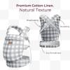 imageMomcozy Baby Carrier with Natural Cotton Linen Built to Last Ergonomic Design Lightweight and Comfortable HandsFree for MomsampampDads Brown CheckerboardCotton LinenSlate Checkerboard