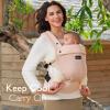 imageMomcozy Baby Carrier with Natural Cotton Linen Built to Last Ergonomic Design Lightweight and Comfortable HandsFree for MomsampampDads Brown CheckerboardAir MeshPink