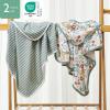 imageMomcozy Baby Hooded Towel 2 Pack Baby Towel Set Super Soft Bath Towel with Original Design Shower Gifts for Infant Toddler 28 X 28 Inch Lemon LeavesPetite Blossom