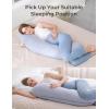 imageMomcozy Body Pillow for Pregnancy J Shaped Pregnancy Pillows for Side Sleeping Soft Maternity Pillow with Jersey Cotton Cover for Head Neck Belly Support PinkGrey