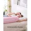 imageMomcozy Body Pillow for Pregnancy J Shaped Pregnancy Pillows for Side Sleeping Soft Maternity Pillow with Jersey Cotton Cover for Head Neck Belly Support PinkPink